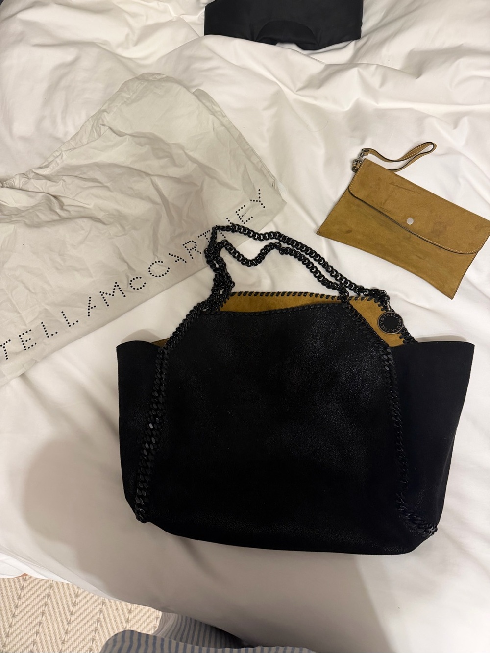 Black and mustard STELLA MCCARTNEY Falabella Tote with pouch and dust bag - Picture 7 of 7